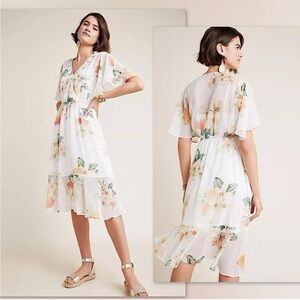 Farm Rio Eloisa Floral Sheer Dress size small slip NOT included